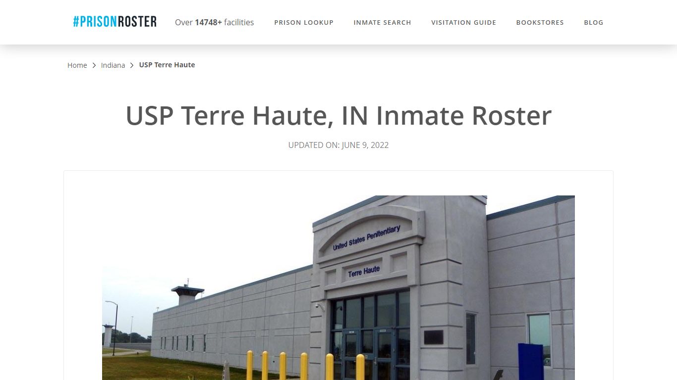 USP Terre Haute, IN Inmate Roster